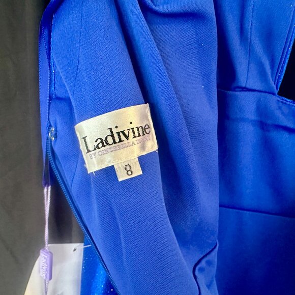 Plunging Neckline Sleeveless A-line Dress by Ladivine - Picture 2 of 7